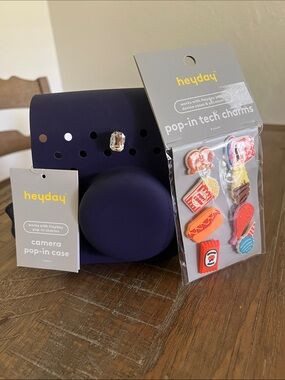 heyday Navy Camera Pop-In Case & Colorful Pop-In Tech Charms